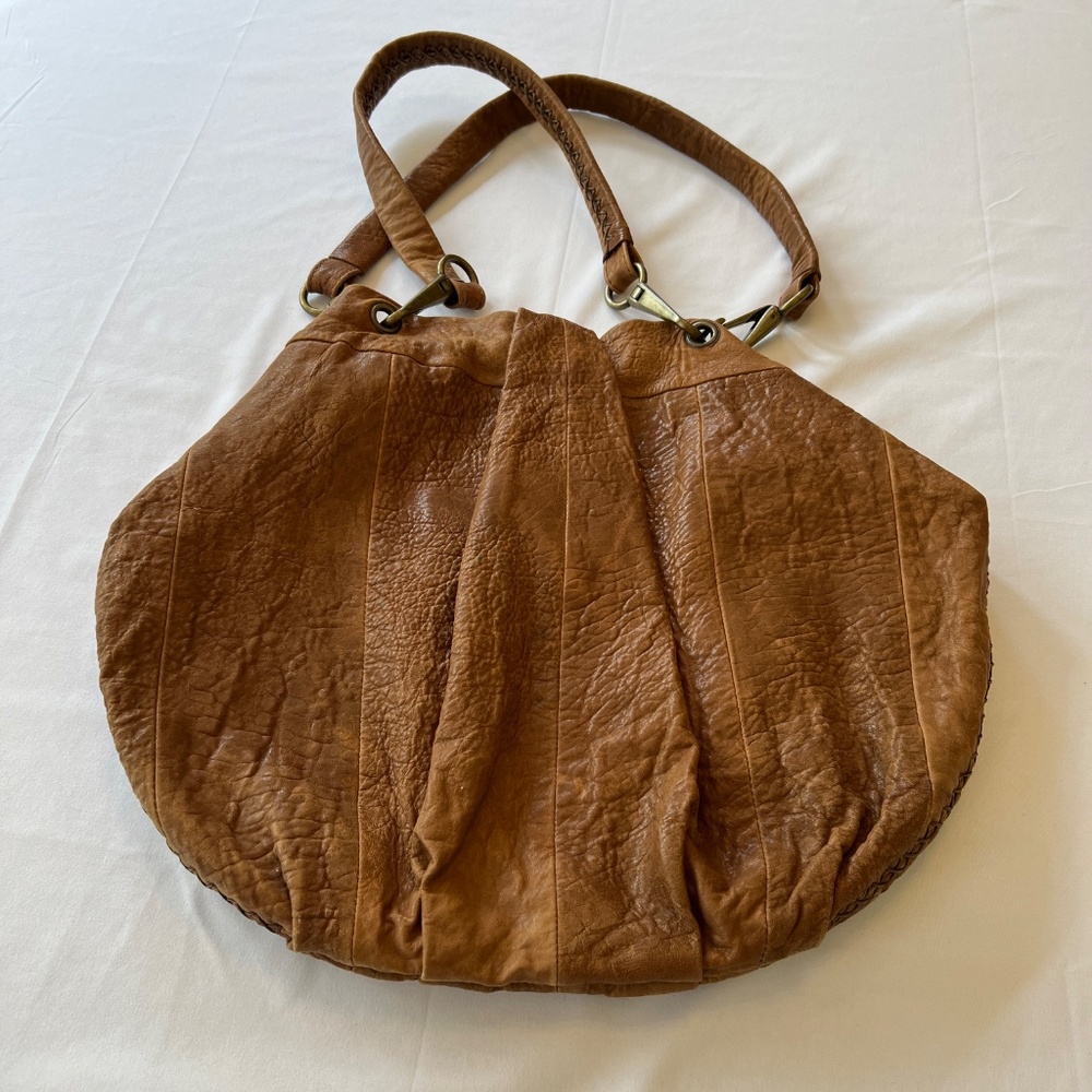 AllSaints Anatolian Washed Leather Hobo Shoulder Bag Brown Retail $298 - Picture 15 of 15
